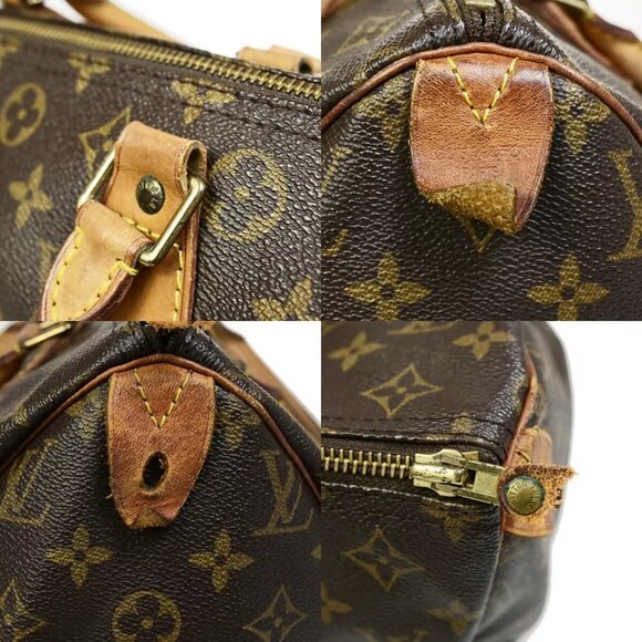 LOUIS VUITTON Speedy 30 Travel Hand Bag Monogram Leather Brown - Picture 6 of 16